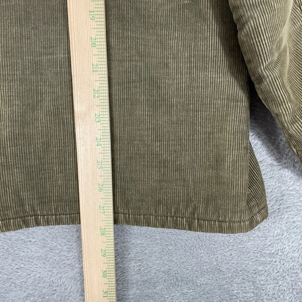 Vintage Corduroy Jacket Mens Medium Green Workwear Barn Coat 80s Sherpa Lined